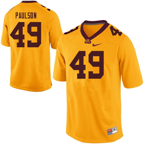 Men #49 Jake Paulson Minnesota Golden Gophers College Football Jerseys Sale-Gold